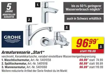 toom Baumarkt GROHE Armaturenserie ,,Start" Angebot