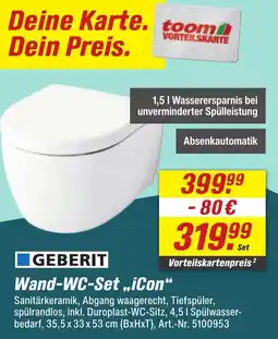 toom Baumarkt GEBERIT Wand-WC-Set ,,iCon“ Angebot