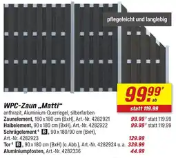 toom Baumarkt WPC-Zaun ,,Matti" Angebot
