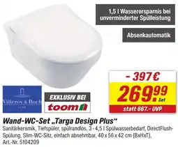 toom Baumarkt Villeroy & Boch Wand-WC-Set „Targa Design Plus" Angebot