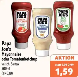 Aktiv Irma Papa Joe's Mayonnaise oder Tomatenketchup Angebot