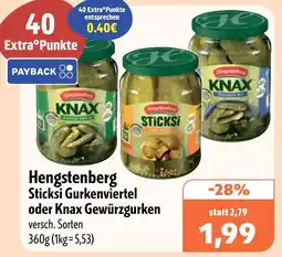 Aktiv Irma Hengstenberg Sticksi Gurkenviertel oder Knax Gewürzgurken Angebot