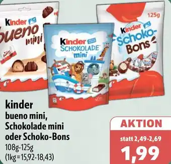 Aktiv Irma kinder bueno mini, Schokolade mini oder Schoko-Bons Angebot