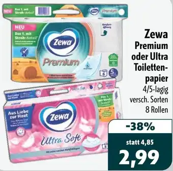 Aktiv Irma Zewa Premium oder Ultra Toilettenpapier Angebot