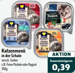 Aktiv Irma Edeka Herzstücke Katzenmenü in der Schale Angebot