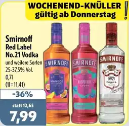 Aktiv Irma Smirnoff Red Label No.21 Vodka Angebot