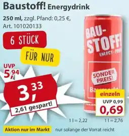 Sonderpreis Baumarkt Baustoff! Energydrink Angebot