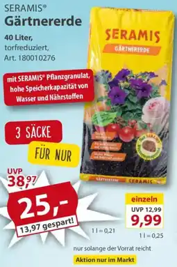 Sonderpreis Baumarkt SERAMIS Gärtnererde Angebot