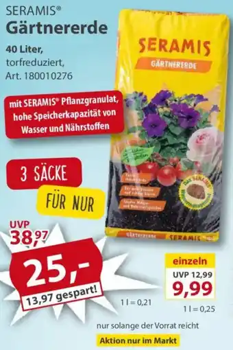 Sonderpreis Baumarkt SERAMIS Gärtnererde Angebot