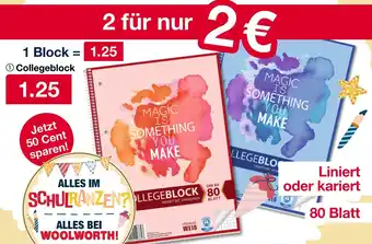 Woolworth Collegeblock Angebot