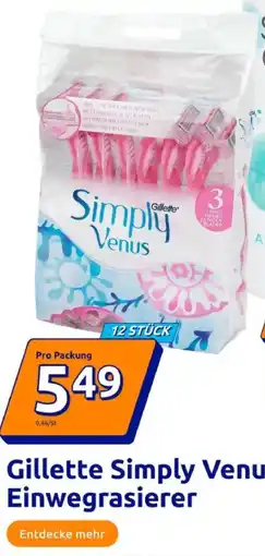 Action Gillette Simply Venus Einwegrasierer Angebot
