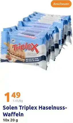 Action Solen Triplex Haselnuss Waffeln Angebot