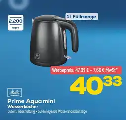 Euronics Melitta prime aqua mini wasserkocher Angebot