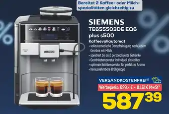 Euronics Siemens te655503de eq6 plus s500 kaffeevollautomat Angebot