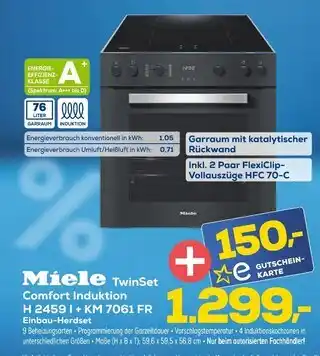 Euronics Miele twinset comfort induktion h 2459 i + km 7061 fr einbau-herdset Angebot
