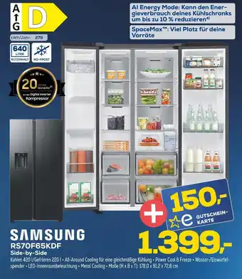 Euronics Samsung rs70f65kdf side-by-side Angebot