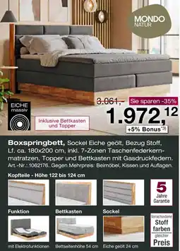 Möbel Inhofer Mondo natur boxspringbett Angebot