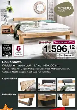 Möbel Inhofer Mondo natur balkenbett Angebot