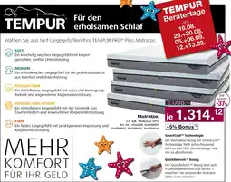 Möbel Inhofer Tempur matratze soft Angebot