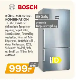 Möbel Kraft Bosch kühl-/gefrierkombination kgn86aidr Angebot