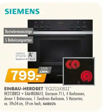 Möbel Kraft Siemens einbau-herdset eq211kb11 Angebot