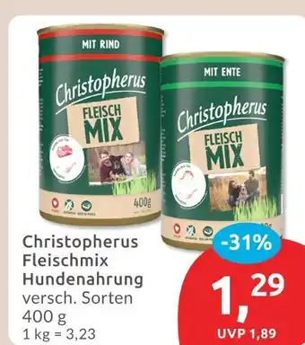 Budni Christopherus fleischmix hundenahrung mit rind Angebot