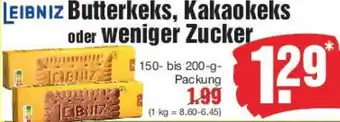 Edeka LEIBNIZ Butterkeks, Kakaokeks oder weniger Zucker Angebot