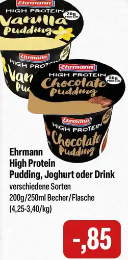 Feneberg Ehrmann Pudding High Protein Pudding, Joghurt oder Drink Angebot