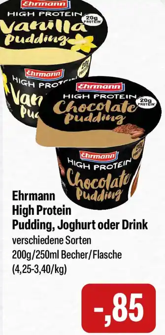 Feneberg Ehrmann Pudding High Protein Pudding, Joghurt oder Drink Angebot