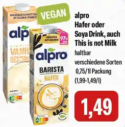 Feneberg alpro Hafer oder Soya Drink, auch This is not Milk Angebot