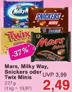 Jawoll Mars, Milky Way, Snickers oder Twix Minis Angebot