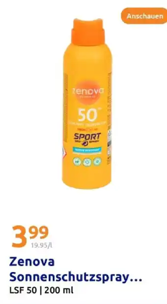 Action Zenova sonnenschutzspray lsf 50 Angebot