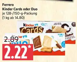 Marktkauf Ferrero Kinder Cards oder Duo Angebot