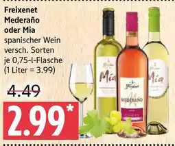 Marktkauf Freixenet Mederaño oder Mia spanischer Wein Angebot