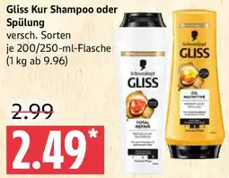 Marktkauf Gliss Kur Shampoo oder Spülung Angebot