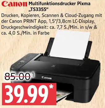 Marktkauf Canon Multifunktionsdrucker Pixma "TS3355" Angebot