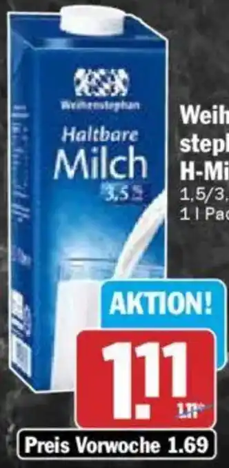 HIT Weihenstephan H-Milch Angebot