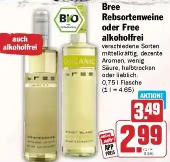 HIT Bree Rebsortenweine oder Free alkoholfrei Angebot