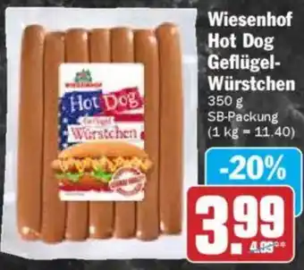 HIT Wiesenhof Hot Dog Geflügel Würstchen Angebot