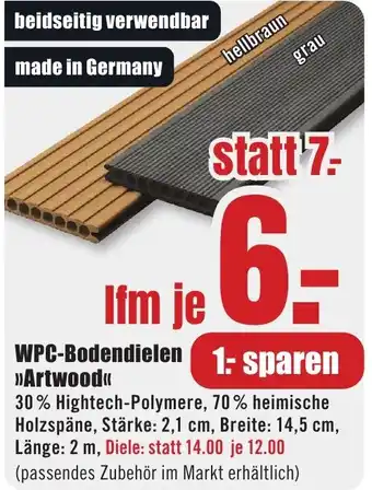 B1 Discount Baumarkt WPC-Bodendielen Artwood Angebot