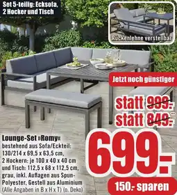 B1 Discount Baumarkt Lounge-Set Romy Angebot