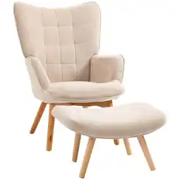 Netto Marken-Discount HOMCOM Ohrensessel mit Hocker Kord Angebot