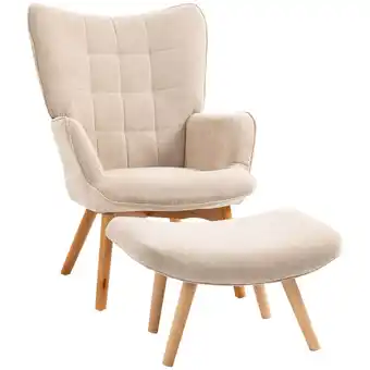 Netto Marken-Discount HOMCOM Ohrensessel mit Hocker Kord Angebot