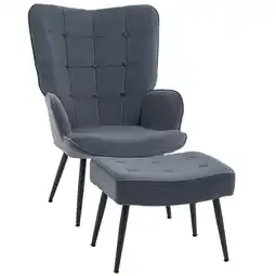 Netto Marken-Discount HOMCOM Relaxsessel mit Hocker Stahl, Polyester Angebot