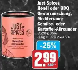 HIT Just Spices Hendl oder BBQ Gewürzmischung, Mediterraner Gemüse- oder Kartoffel-Allrounder Angebot