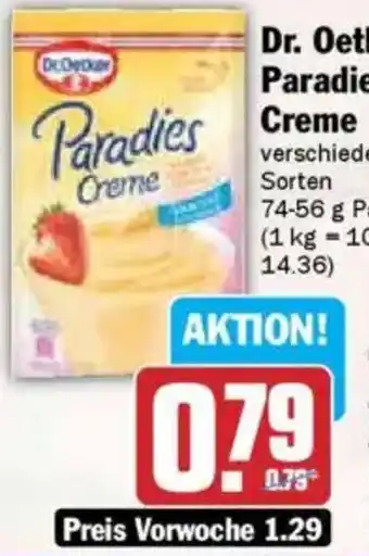 HIT Dr. Oetker Paradies Creme Angebot