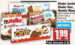 HIT Kinder Cards, Kinder Duo, Hanuta Riegel Angebot