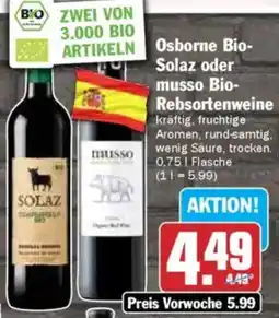 HIT Osborne Bio Solaz oder musso Bio-Rebsortenweine Angebot