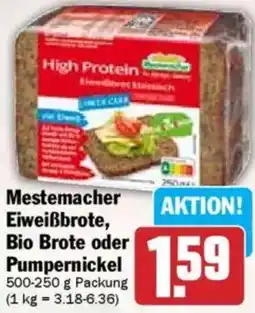 HIT Mestemacher Eiweißbrote, Bio Brote oder Pumpernickel Angebot