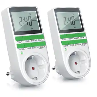 Netto Marken-Discount BEARWARE 2x Zeitschaltuhr, digital, programmierbar, LCD Display, Steckdosen Timer, max. 3680W Angebot